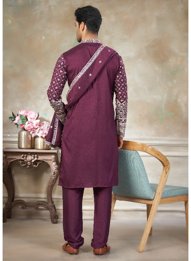 OUTLUK Embroidered Kurta and Pajama Set for Men - Image 2